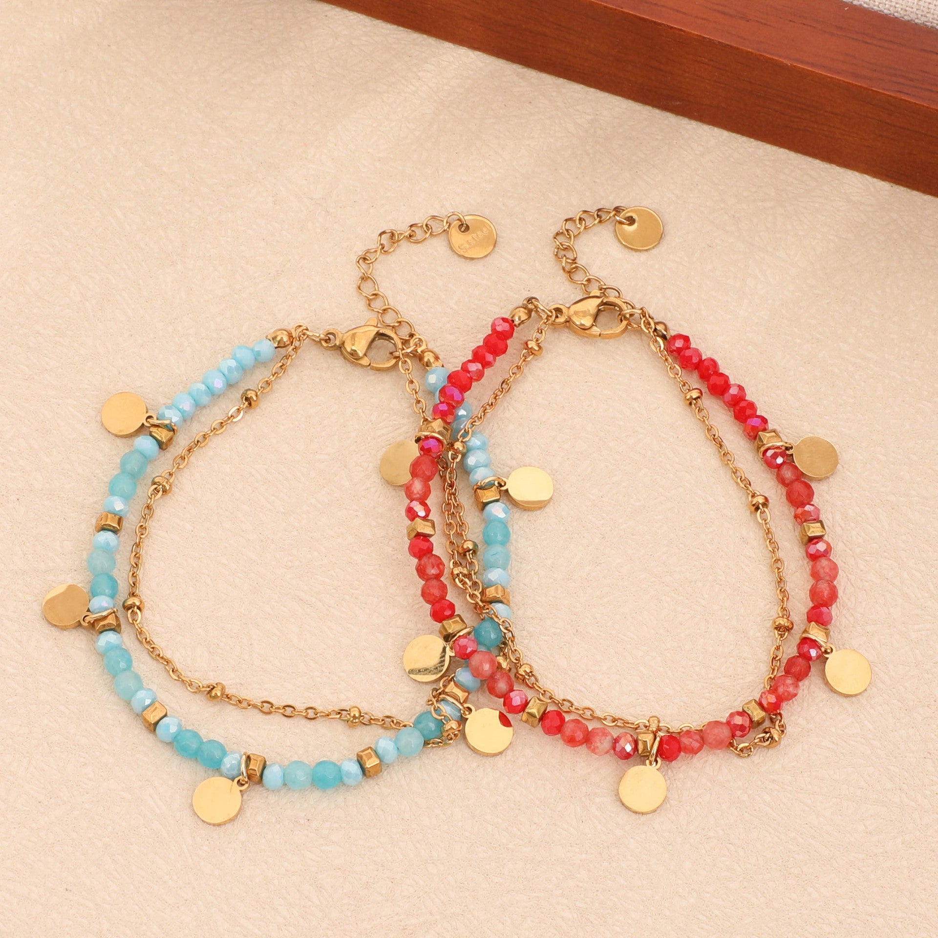 French Color Handmade Exquisite Small Round Slice Bracelet 76162827 fd62 46d2 b04f 04e0213375cf