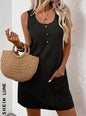 Solid Color Simple Style Women Sleeveless A-Line Dress For Daily Wear 761f24dd af20 400b 84d4 43704d4e9609