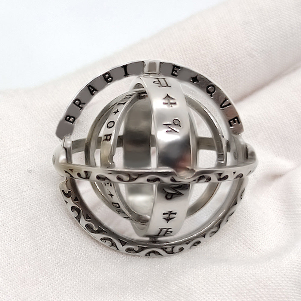 Germany Astronomical Ball Ring Necklace Europe And America Flip Deformation Universe Globe 761f9ba8 73bc 4226 b540 d56626f739