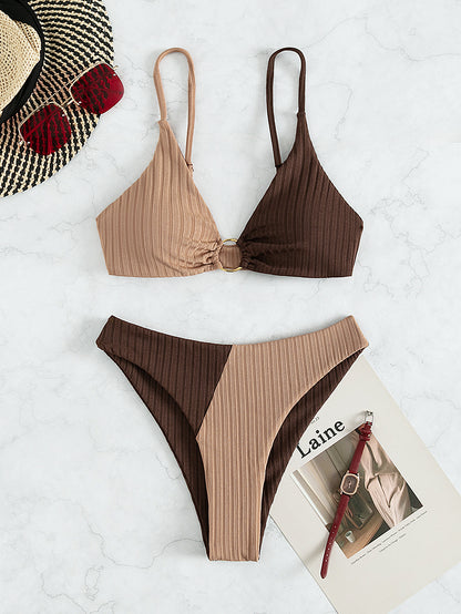 Solid Color Stitching Bikini 762306b3 272b 4898 8513 dfceb6771abc