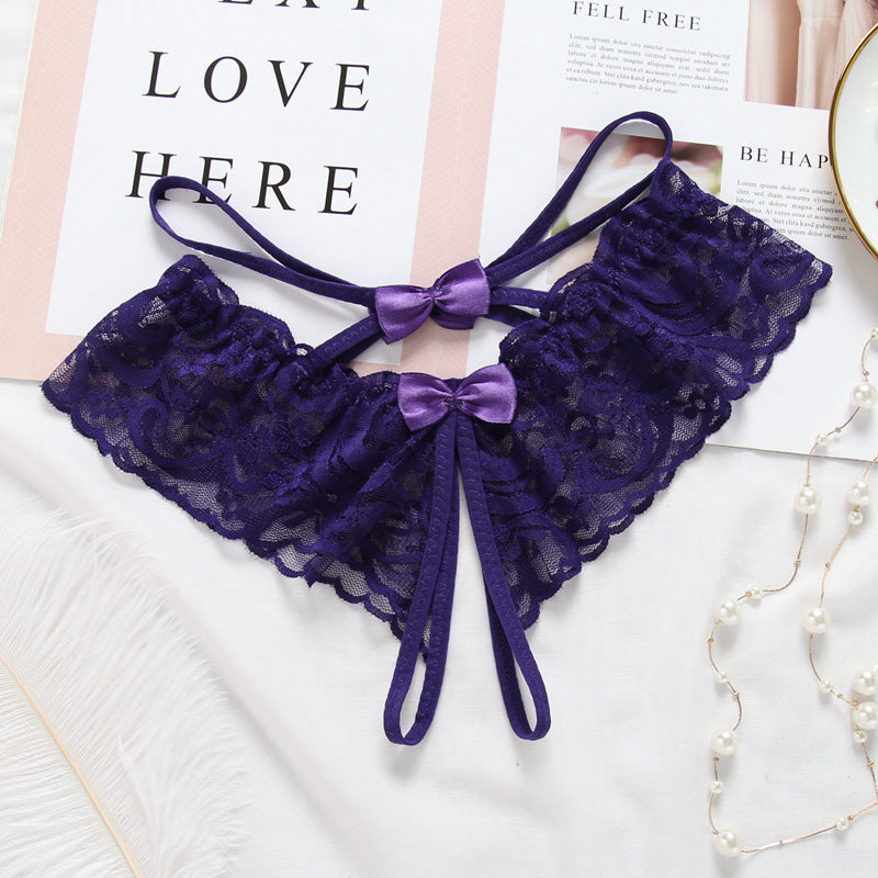 Women's Underwear Transparent Temptation T-shaped Panties Low Waist Lace Crotch-free Breathable Briefs 76396b1c ff65 493e 87b