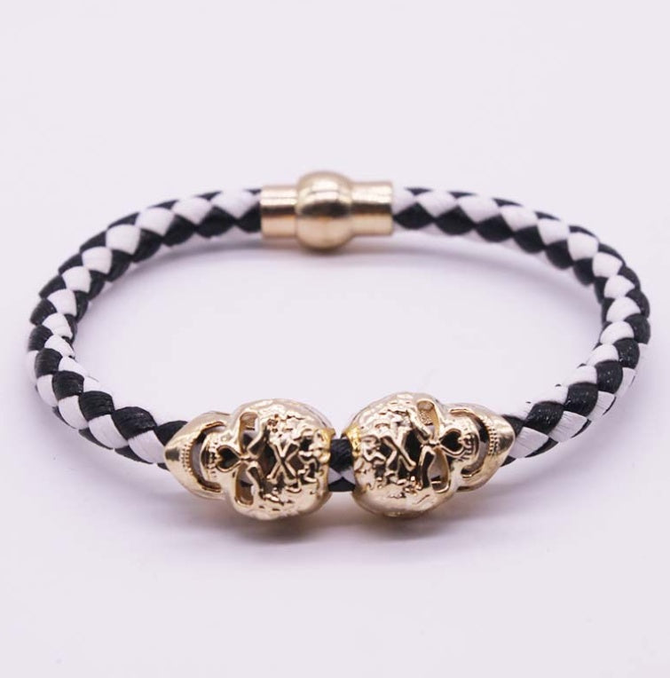 Explosion bracelet Punk style popular vintage braided skull bracelet 7648096719515
