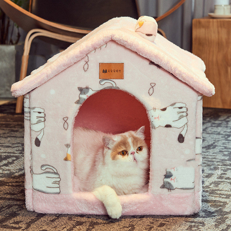 Removable And Washable Small Dog Teddy Cat Litter Closed Dog House 76518421562686
