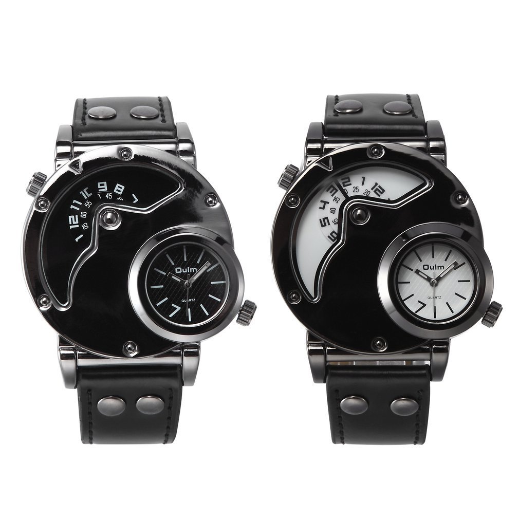 OULM dual time zone quartz watch 765718829604