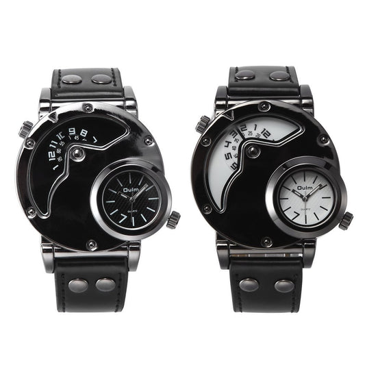 OULM dual time zone quartz watch 765718829604