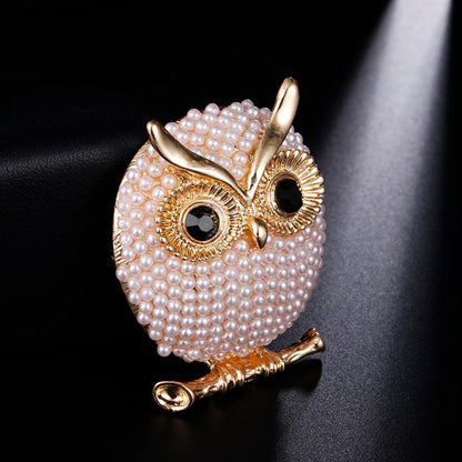 Owl brooch with glasses 7662443044377