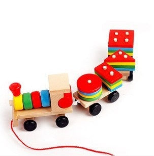 Wooden Train Three-section Tractor Toy Children's Intelligence Puzzle Toys Educational Toys 767491447648
