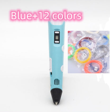 3D print pen 3D pen two generation graffiti 3D stereoscopic paintbrush children puzzle painting toys - 图片 19