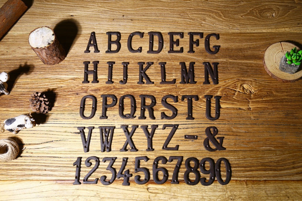 European-style Retro Cast Iron Three-dimensional Wrought Iron 26 English Letters Door Number 76806d87 e510 48c6 b2c8 a84b37f6