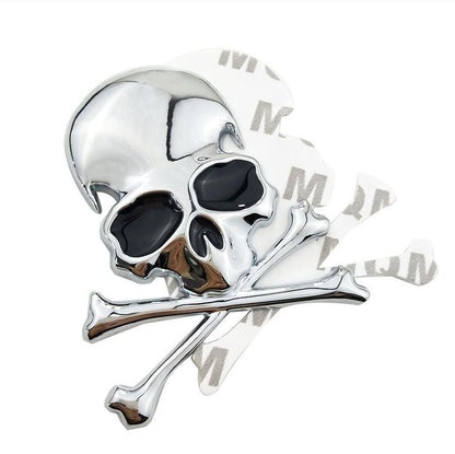 3d metal alloy zinc skull skeleton bones car truck bike stickers labels emblem sign car styling jewelry intimate accessories - HD Wireless Product #4
