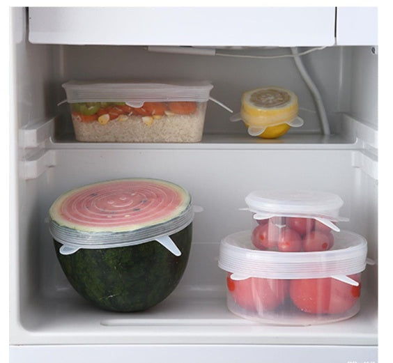 Silicone Fresh-keeping Cover Universal Bowl Cover Sealed Transparent Cover Household Fresh-keeping 6-piece Microwave Oven Cov