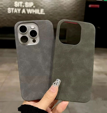 New High-grade Solid Color Suede Phone Case - 图片 3