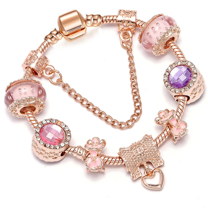 Rose Series Princess Crown Pendant Lady Bracelet 76bdebf7 9d31 467e 8088 a5c2dbde7e47