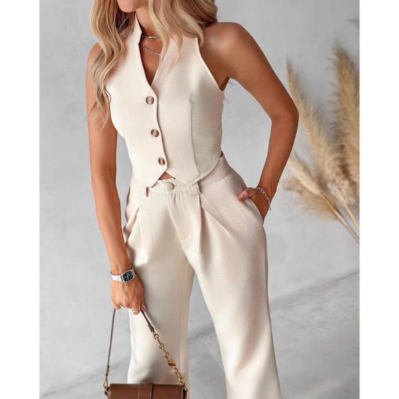 Women's Vest Top Wide Leg Pants Casual Suit 76e858bd a5b0 47fd bf91 638e4109e998