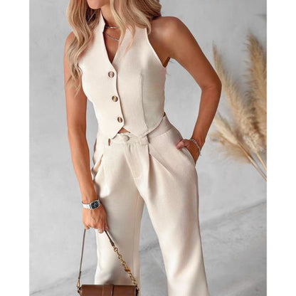Women's Vest Top Wide Leg Pants Casual Suit 76e858bd a5b0 47fd bf91 638e4109e998