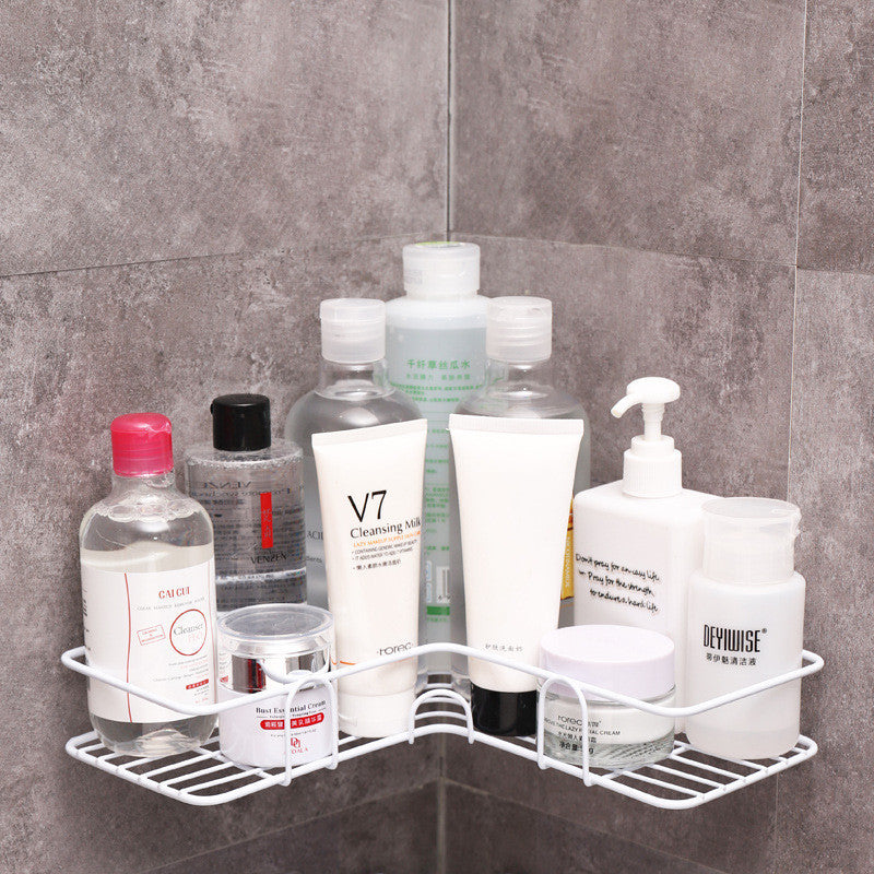 Bathroom Shelf Corner Frame Shower Wrought Iron Kitchen Accessories Storage Rack Holder Bathroom Shelves Bathroom Equipment 7