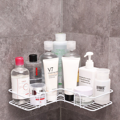 Bathroom Shelf Corner Frame Shower Wrought Iron Kitchen Accessories Storage Rack Holder Bathroom Shelves Bathroom Equipment 7
