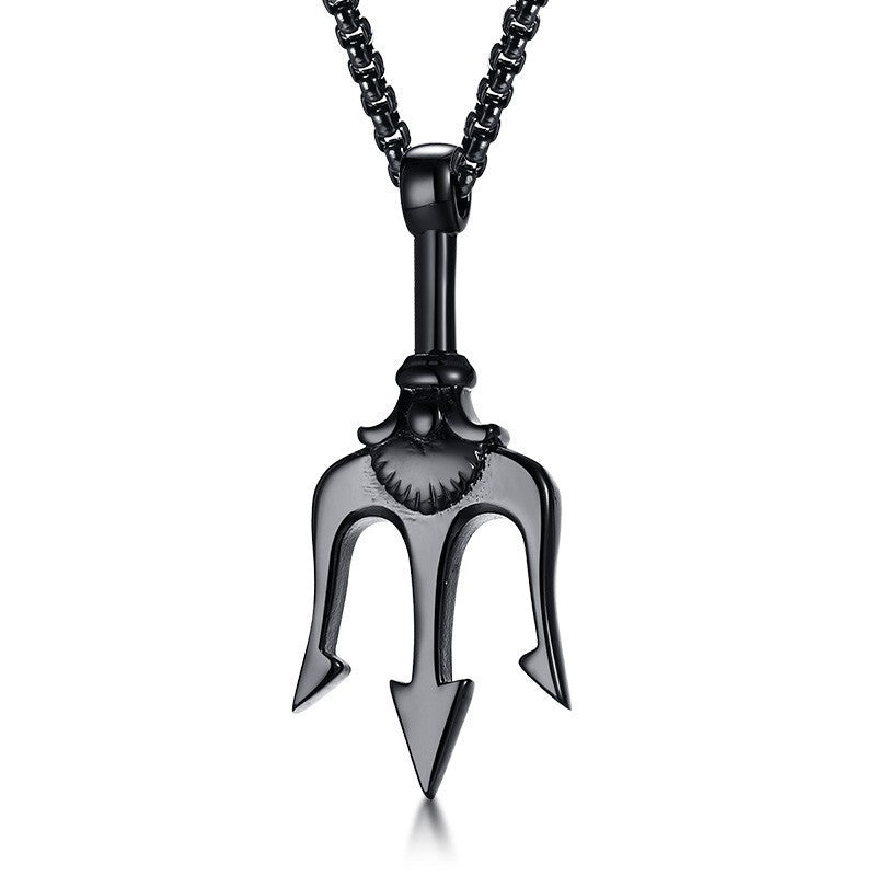 Titanium steel trident necklace 771766567425