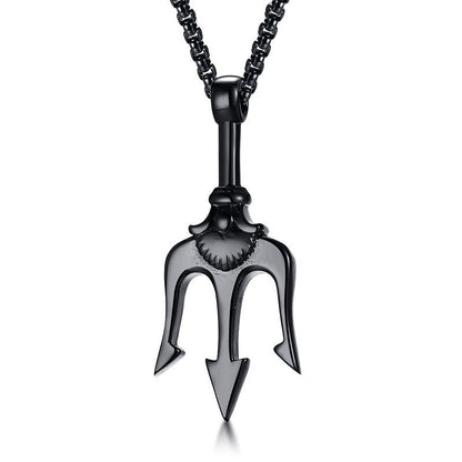 Titanium steel trident necklace 771766567425