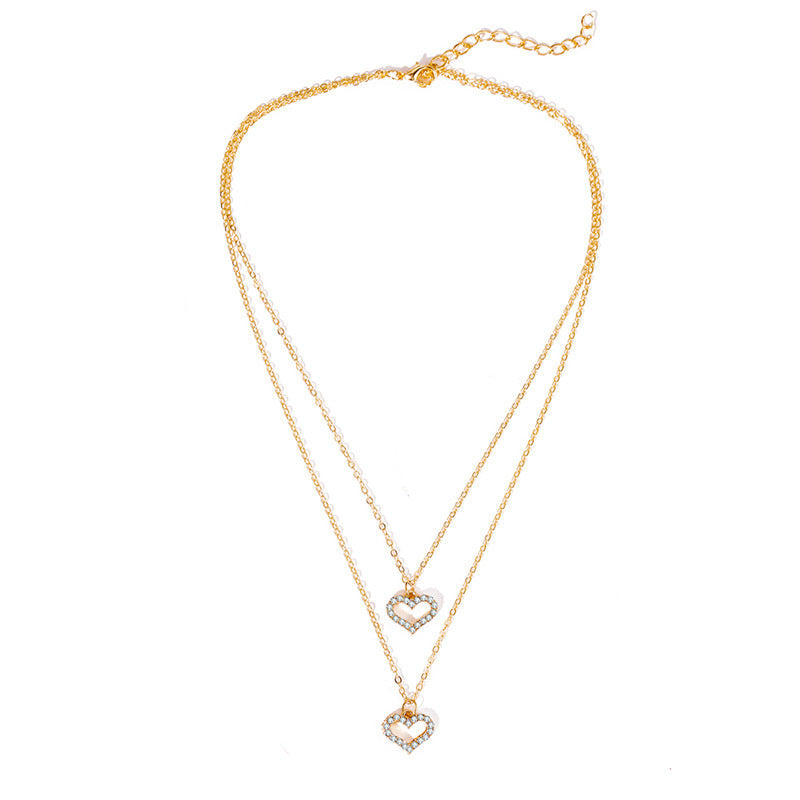 Trend Elegant Jewelry Crystal Love Letter Pendant Necklace Golden Color 7726fad6 0593 4bc5 96a2 81ee117d5707