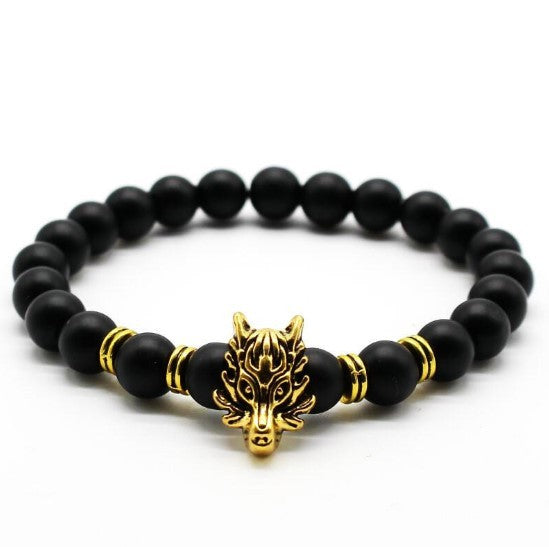 Man's Volcanic Stone Bracelet Longteng Ornaments Bracelet Natural Stone Elastic Bracelet 772836322436