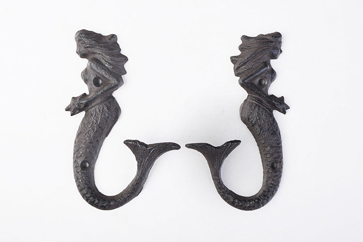 Vintage Ornament Mermaid Cast Iron Single Hook Wall Hook 772ccf1c 4398 4f75 ad39 a978c57c5d1d