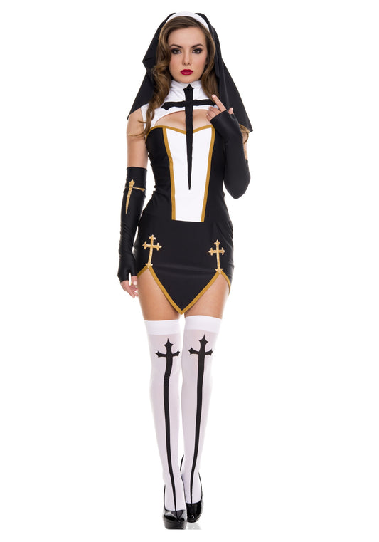 Sexy Bad Habit Nun Costume Religious Sister Fancy Dress 77506893345