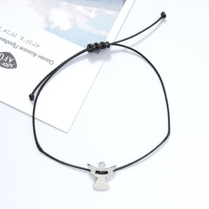 Alloy angel adjustable braided bracelet 775532617041