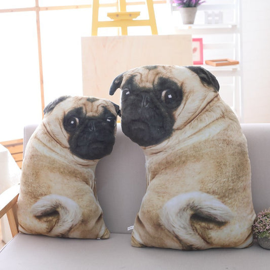 3D Simulation Belldog Plush Toy Pillow Real Life Doll Funny Pug Dog Doll Nap Pillow Lying Prone Soft Sofa Pillow - HD Wireless Product #1