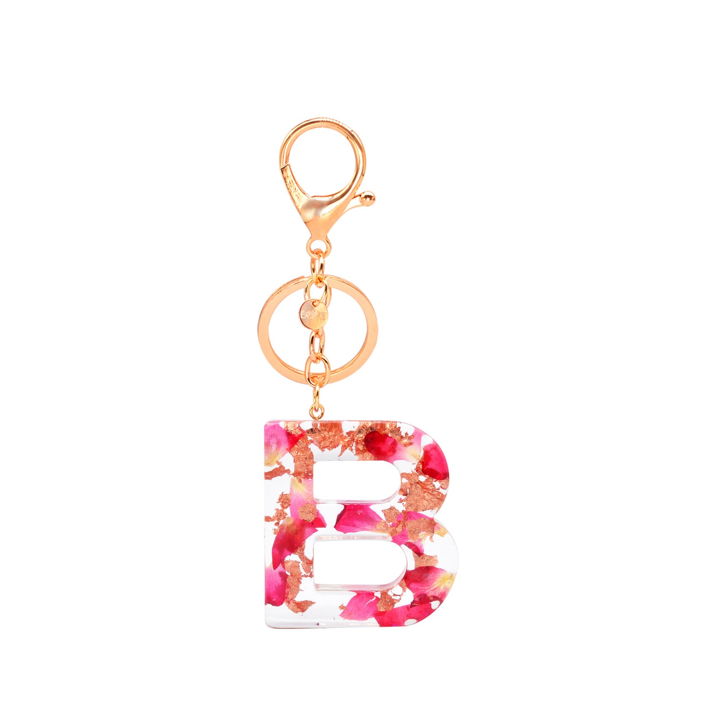 Petal Resin Keychain English Alphabet Pendant 7756ec83 17f5 4fc1 894b 3822e010f73a