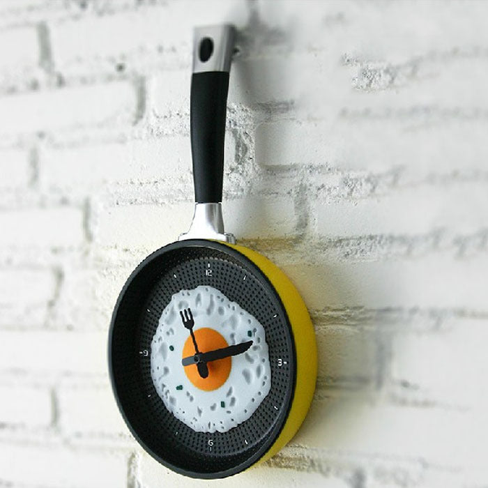 Boiled egg pot wall clock 776089840344