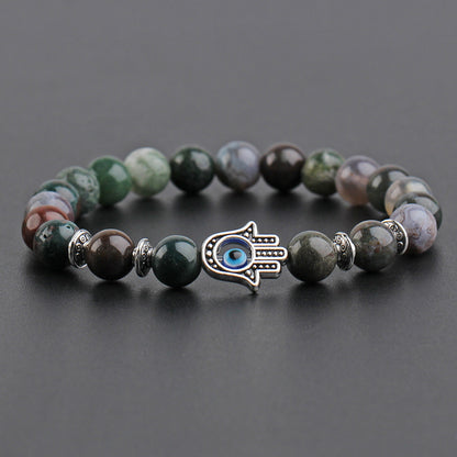8mm Palm Eye Volcanic Stone Elastic Line Yoga Bracelet - HD Wireless Product #4
