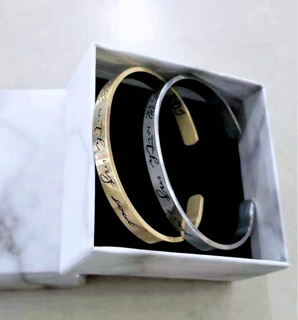 Mantra Bracelet With Quotes Stainless Steel Cuff Inspirational Jewelry Graduation Gift 777656340273