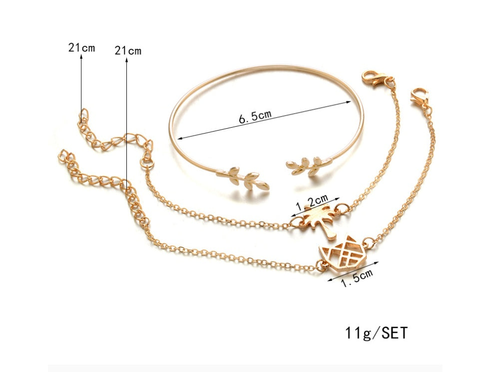 Modyle   Gold Color Crystal Wedding Bracelets Set CZ Stone Heart Bracelets Bangles For Woman 777964373944