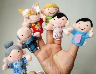 A set of 6 pieces of love each other, a family of fingers, a family of six early childhood puppet toys - HD Wireless Product #1