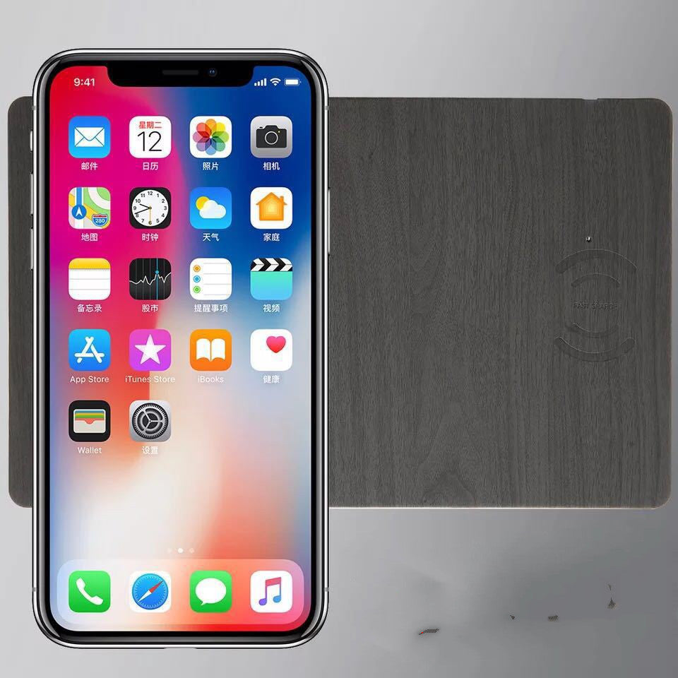 Mobile Phone Qi Wireless Charger Charging Mouse Pad Mat PU Leather Mousepad 778386995057