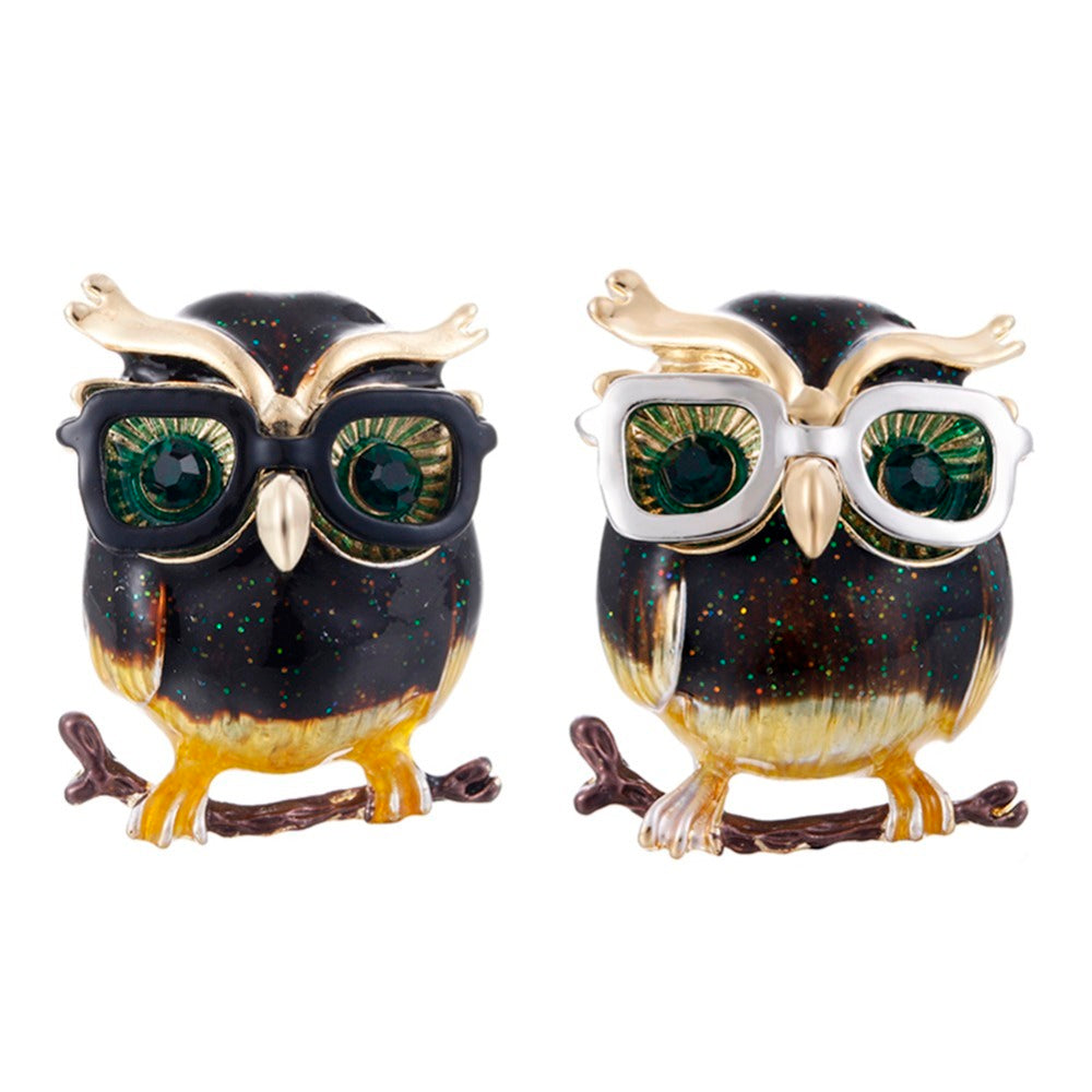 Owl brooch with glasses 77956665857