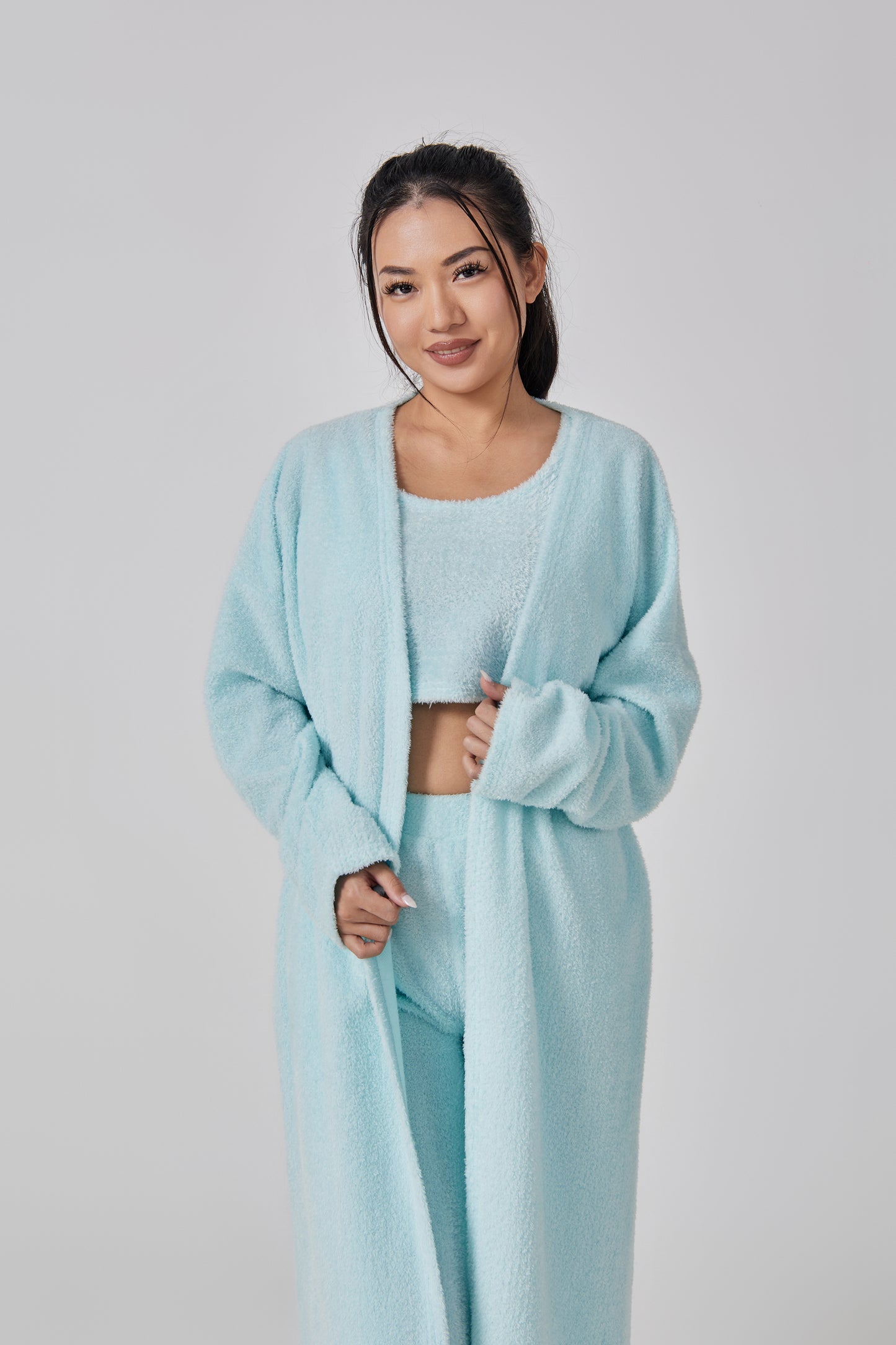 Cozy Pajama Set, 3 Piece Lounge Set, Cute Loungewear, Warm Suit Sets, Matching Set, Lounge Set, 3 Piece Pant Sets, Women Winter Dress