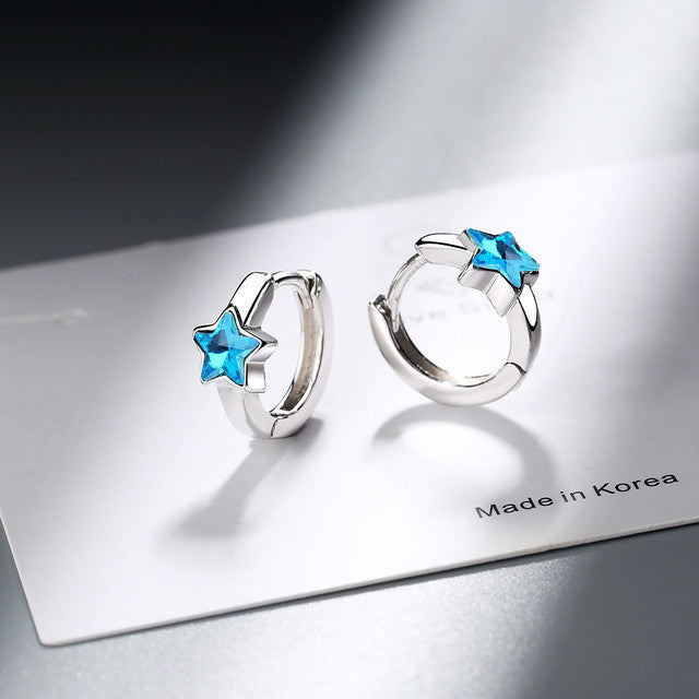 Blue Five-pointed Star Ear Buckle Clavicle Chain 77d05102 0a14 4949 bcf5 f45273a0889f