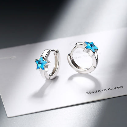 Blue Five-pointed Star Ear Buckle Clavicle Chain 77d05102 0a14 4949 bcf5 f45273a0889f