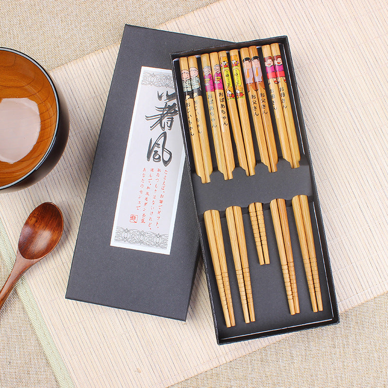 Japanese Bamboo Family Of Five Chopsticks Cutlery Set 77dddb87 42a2 439c b902 b2a37647a872