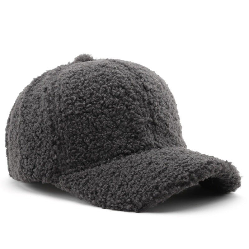 Baseball Cap Fashion Retro Solid Color Lamb Wool Curved Brim 77e2a284 645f 48cc aec6 c32d08f0ae0e trans
