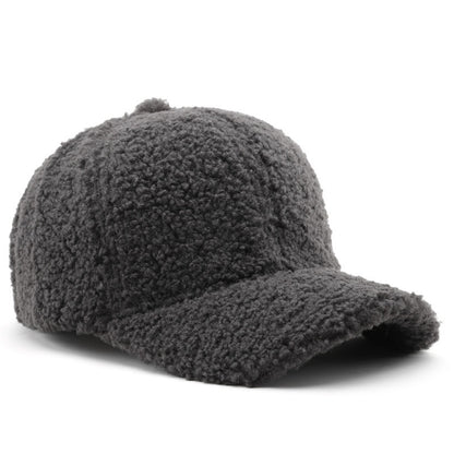 Baseball Cap Fashion Retro Solid Color Lamb Wool Curved Brim 77e2a284 645f 48cc aec6 c32d08f0ae0e trans
