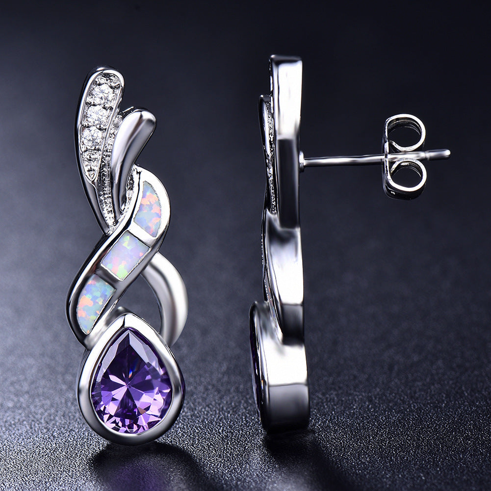 Purple Drop Diamond Earrings 782172714979