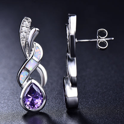 Purple Drop Diamond Earrings 782172714979