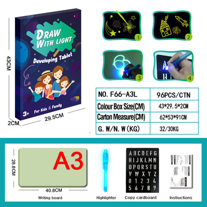 Educational Toy Drawing Pad 3D Magic 8 Light Effects Puzzle Board Sketchpad 783548905687