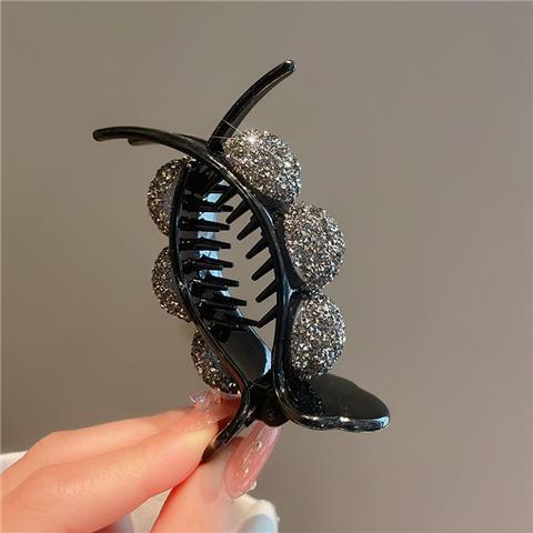 High-grade Light Luxury Butterfly Full Diamond Ponytail Bun Temperament Grip 783cb8b8 0594 4252 82d8 43428e71b9bc