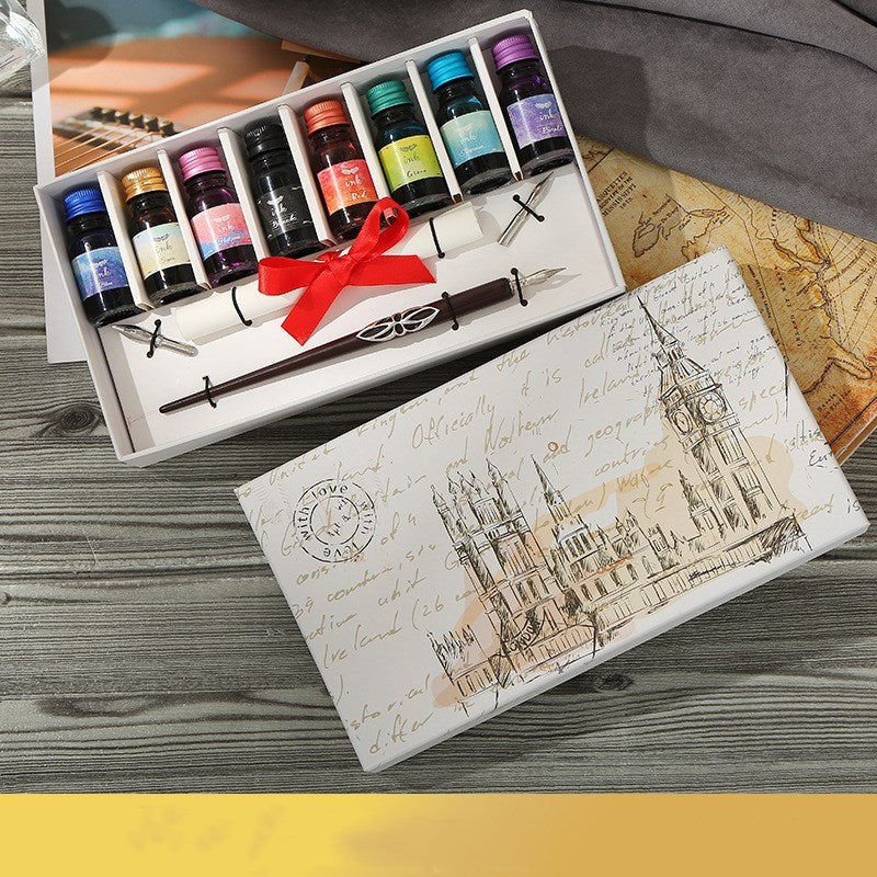 Pen and Ink Gift Box Wooden Dip Pen Set - 图片 3