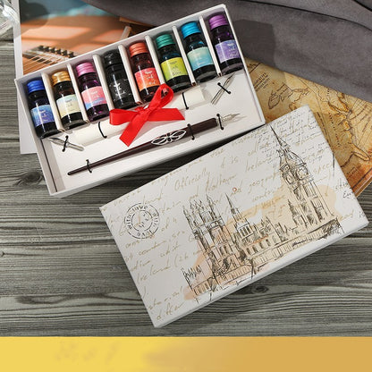 Pen and Ink Gift Box Wooden Dip Pen Set - 图片 3