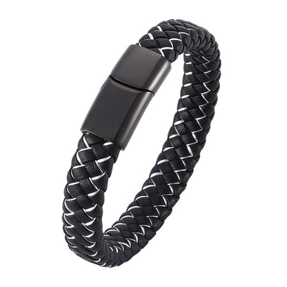 Bracelet foreign trade e-commerce trend tide section does not package explosion models men's bracelets microfiber leather bra